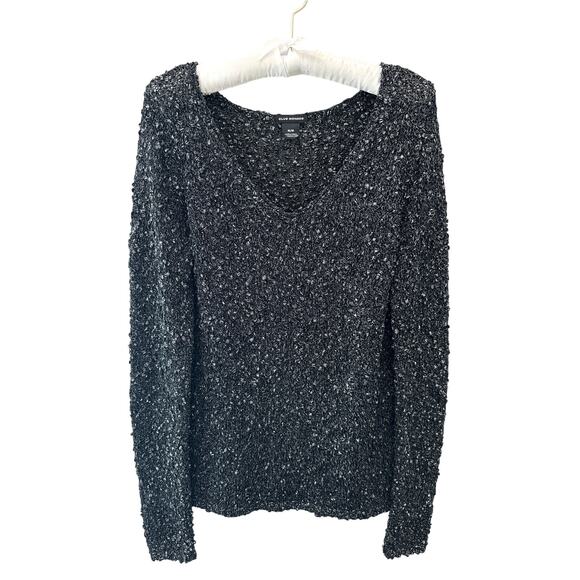 CLUB MONACO | Charcoal Gray Metallic Textured Boucle Sweater |  Size Medium - Picture 1 of 7